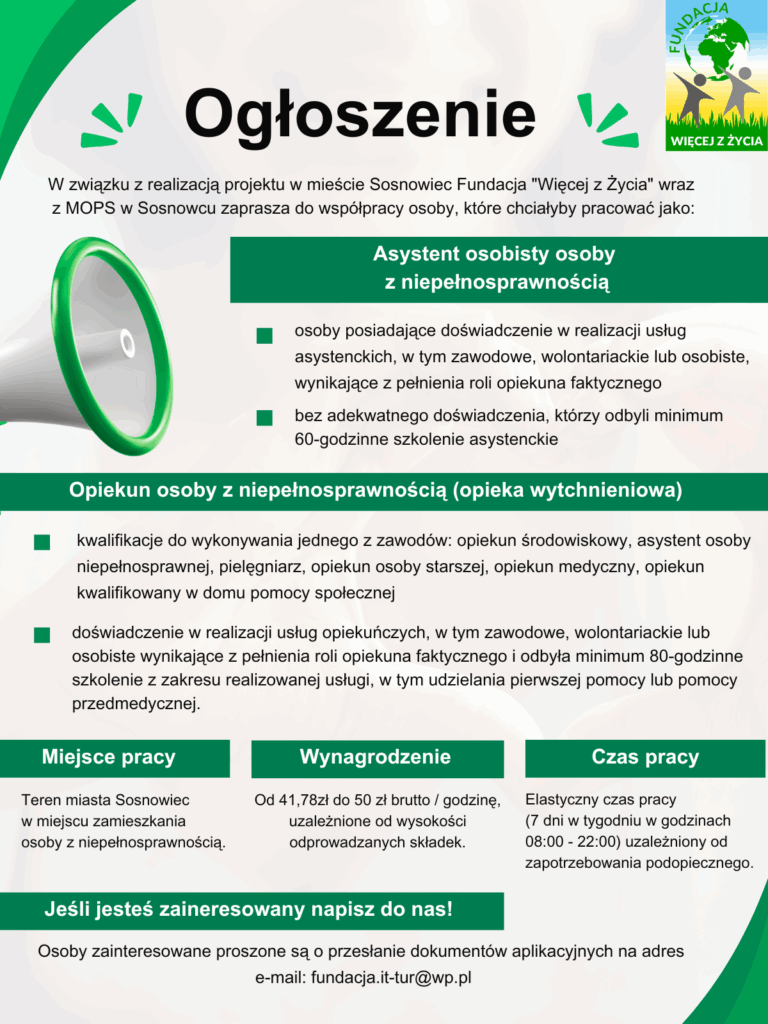 Plakat - poszukujemy osób do zatrudnienia
