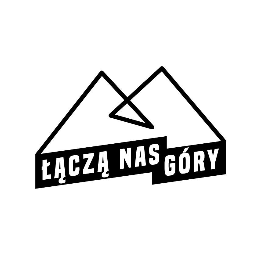 Logo: zarys gór, a pod nim napis: łączą nas góry